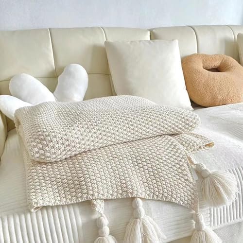 GlitzyStar Nordic Tassel Knitted Throw Blanket