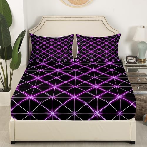 Castle Fairy Geometric Fitted Sheet Twin Size Set