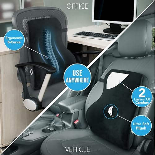 Samsonite Lumbar Support Pillow for Office and Car Use
