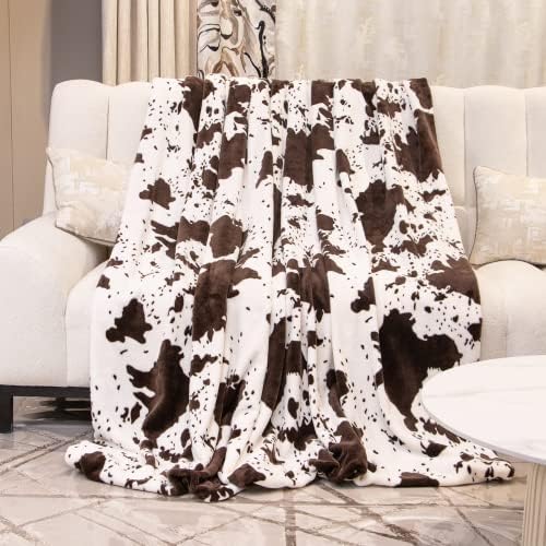 Cow Print Blanket for Kids - Ultra Soft Fuzzy Fleece Throw 40x50 Inch