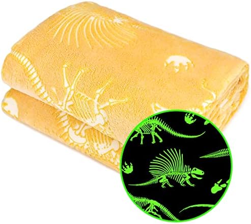 Glow in the Dark Dinosaur Throw Blanket for Kids