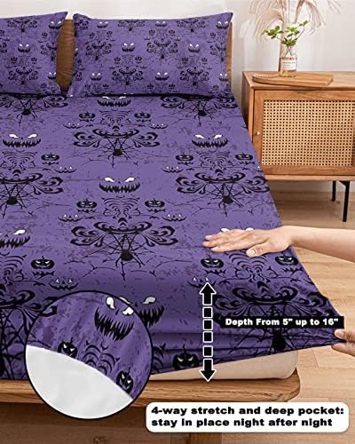 Chees D Zone Twin Fitted Sheet Deep Pocket Halloween Ghost Design