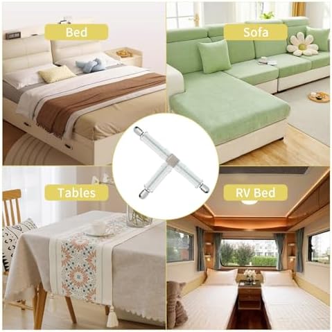 Febcraft 4 Pcs Adjustable Sheet Straps with PU Leather Clamps