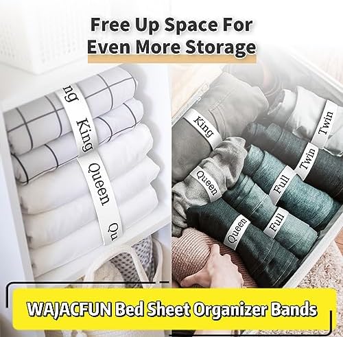 WAJACFUN Bed Sheet Bands 4 Pack Twin Size Elastic Organizer