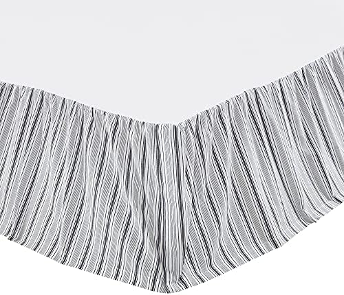 VHC Brands Sawyer Mill Striped Twin Bed Skirt Black 39x76x16 1