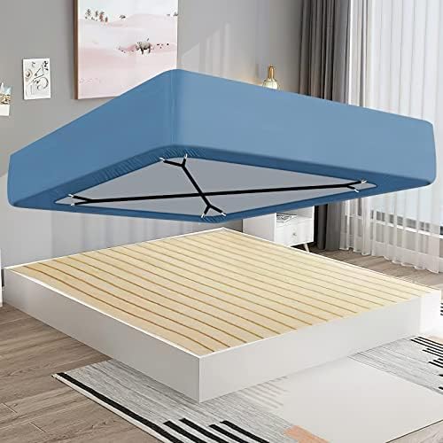 Morcheiong Sheet Fasteners - 4 Pack Adjustable Bed Sheet Straps Black