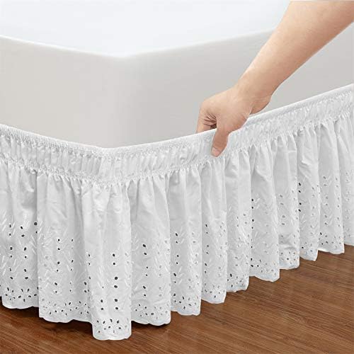 QSY Home Wrap Around Elastic Eyelet Bed Skirts 18 Inches Drop 1