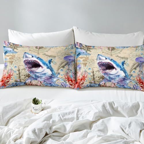 Feelyou Shark Duvet Cover Set Queen 1