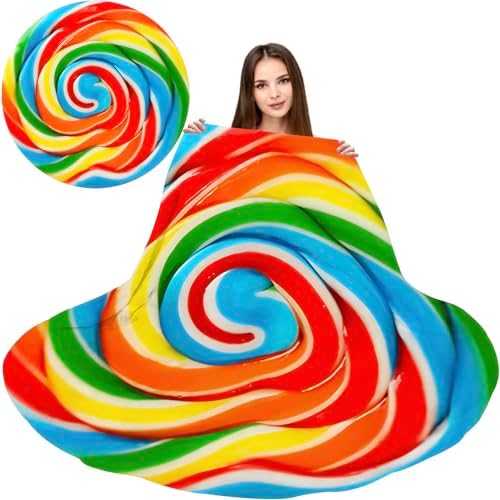 ARESD Rainbow Lollipop Throw Blanket 71 Inches