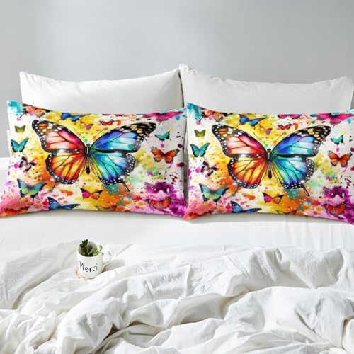 Castle Fairy Butterfly Fitted Sheet Twin Size Set
