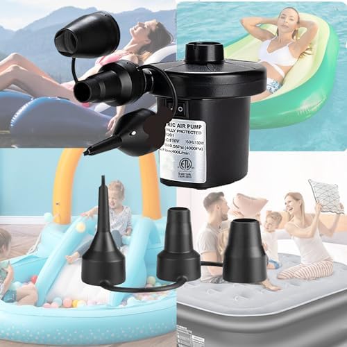 EIHUP Air Pump with 3 Nozzles for Mattress Boat Pool