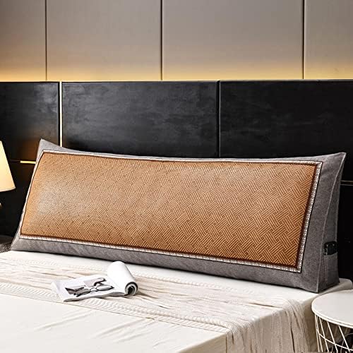 ZZYK Triangular Headboard Pillow Soft Large Bolster with Removable Cover Grey 70180cm 1