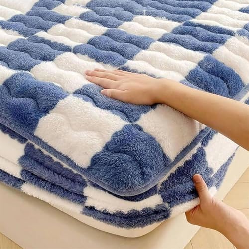 Milk Velvet Checkered Mattress Cover Twin Queen 354 x 787IN