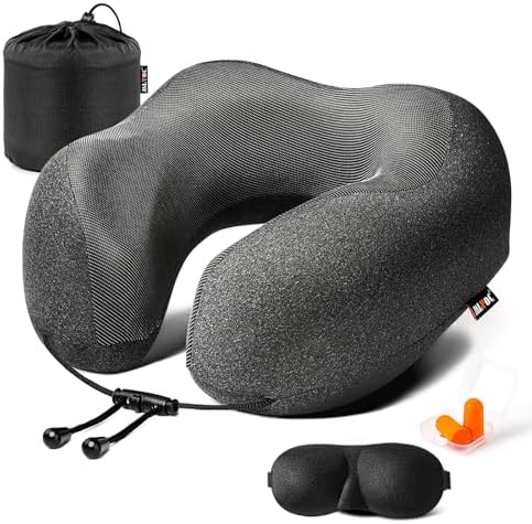 MLVOC Travel Pillow with Memory Foam and Luxury Bag