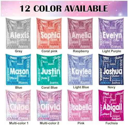 Personalized Name Blanket for Teen Girls Kids