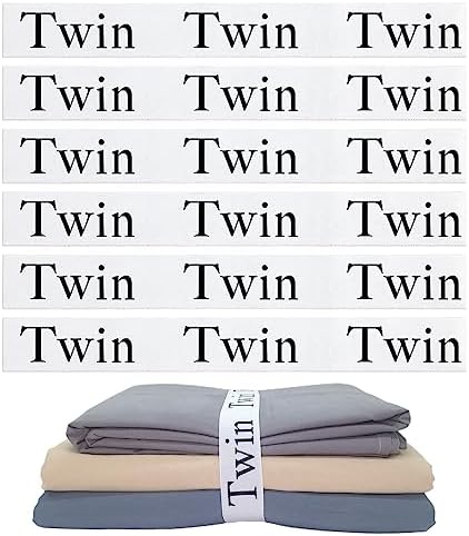 Maletnd 6Pcs Sheet Organizer Bands - Twin White Bedding Storage Labels