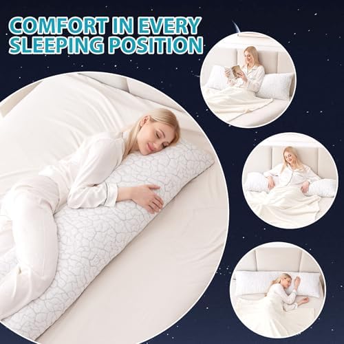 Cooling Body Pillow for Adults with Adjustable Loft Removable Cover