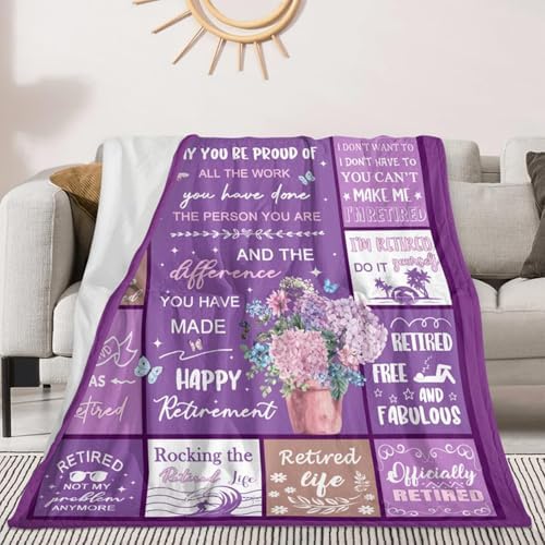 Retirement Blanket for Women 50 X 60 Happy Farewell Gift
