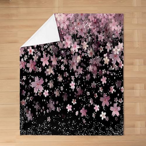 Feelyou Cherry Blossoms Flannel Fleece Throw Blanket Queen 90x90