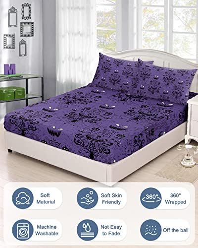 Chees D Zone Twin Fitted Sheet Deep Pocket Halloween Ghost Design