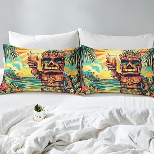 Erosebridal Tiki Bar Duvet Cover Set Queen Size