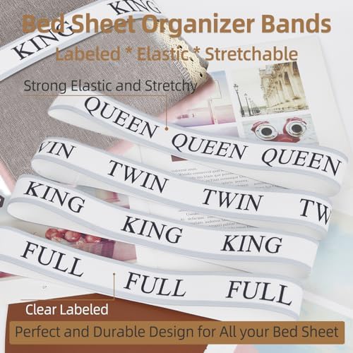 Damukoo Bed Sheet Bands - 4PCS Twin Pack for Organizing and Storage