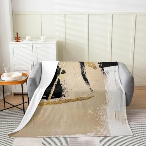 jejeloiu Abstract Art Flannel Throw Blanket