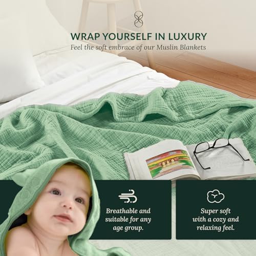 Cloudscape Linen Soft 8 Layer Cotton Muslin Blanket King Size