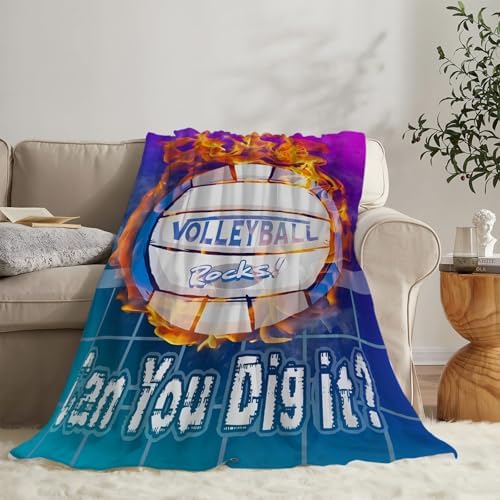 Warm Soft Cozy Volleyball Throw Blanket for Teen Girls and Kids