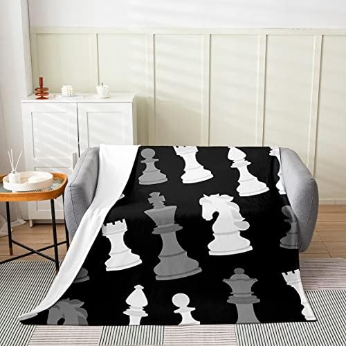 Feelyou Plush Throw Blanket with Chess Design 50x60