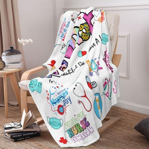 Cozy Nurse Blanket with Funny Nursing Design