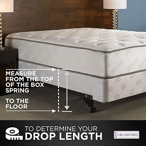 White Queen Bed Skirt 18 Inch Drop with Split Corners