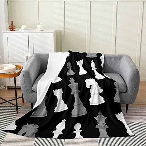 Feelyou Plush Throw Blanket with Chess Design 50x60