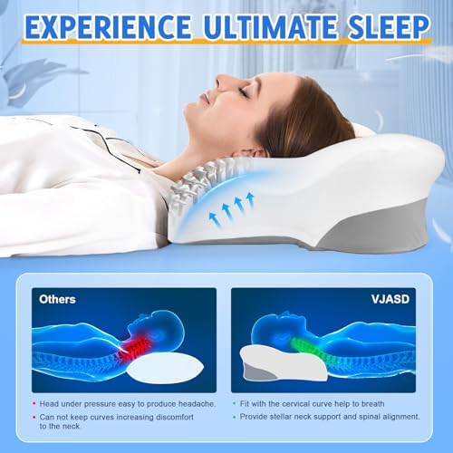 Puzzlandia Cervical Neck Pillow - Memory Foam for Pain Relief