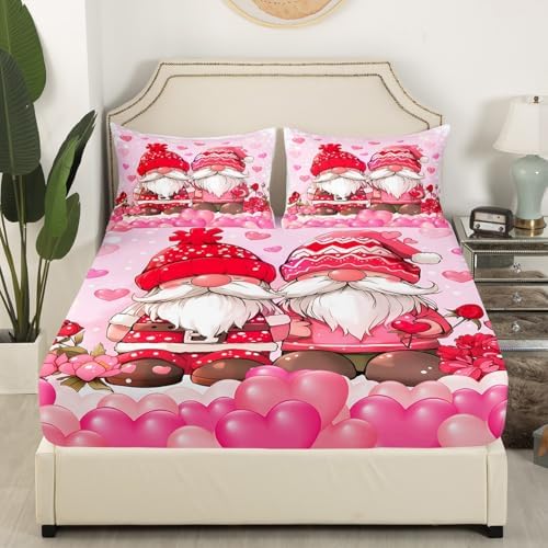 Castle Fairy Valentines Day Fitted Sheet Set Twin Size