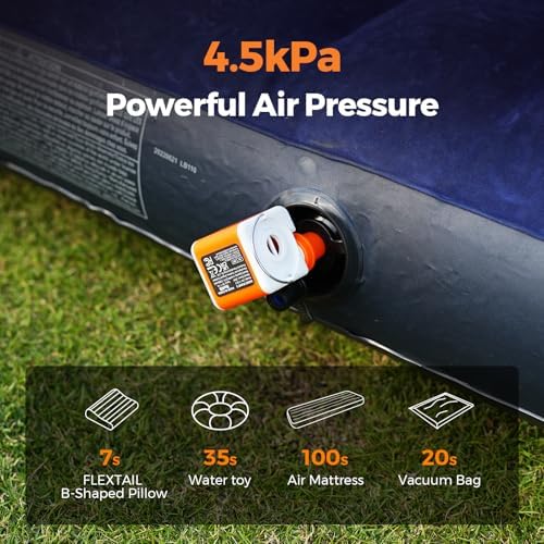 VOLLYC Portable Air Pump with Camping Light and Nozzles 1