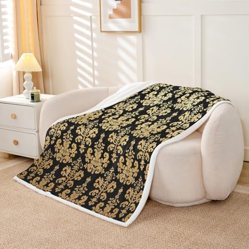 Feelyou Gothic Damask Sherpa Throw Blanket for Kids