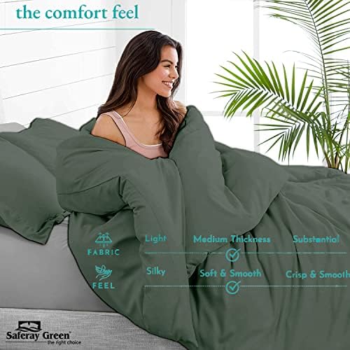 Saferay Green Pillow Shams Set of 2 Dark Grey 600 Thread Count