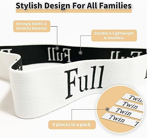 WAJACFUN Bed Sheet Bands 4 Pack Twin Size Elastic Organizer