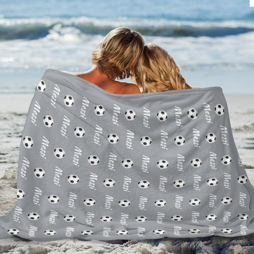 Personalized Soccer Blanket with Name Ultra Soft Micro Flannel