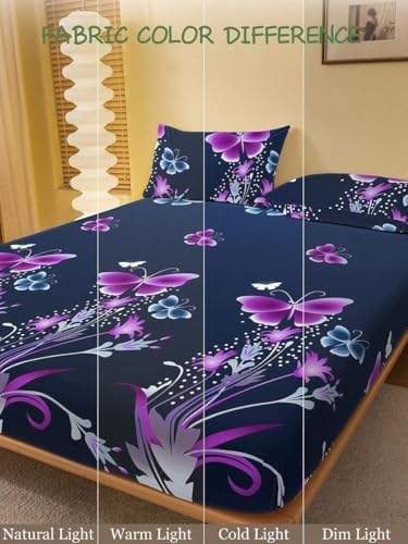 Fuver 23 Pcs Printed Fitted Sheet Set with Pillowcases