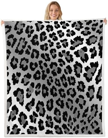Feelyou Kids Animal Print Sherpa Blanket for Bed and Couch