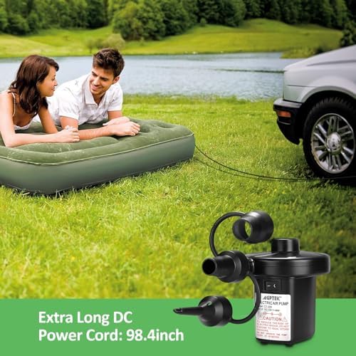 AGPTEK Electric Air Pump with 3 Nozzles and 45kPa Quick-Fill