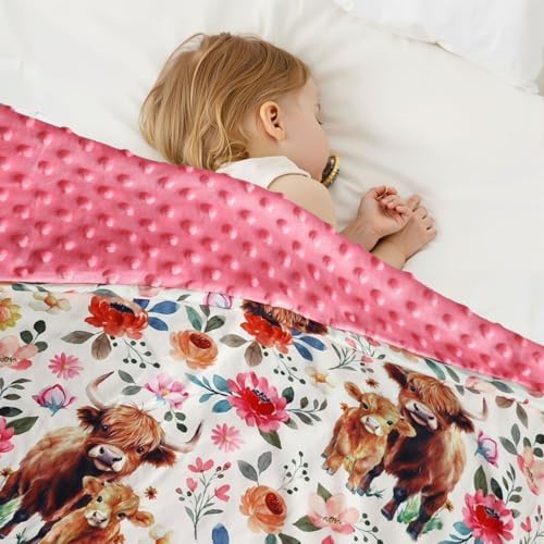 Highland Cow Baby Blanket for Boys and Girls 30x40 Inches
