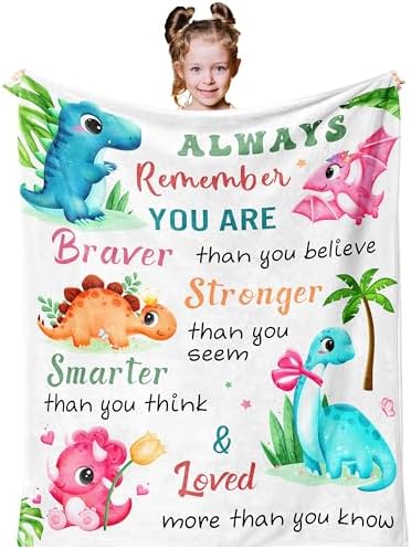 Dinosaur Throw Blanket for Kids 50x40 Birthday Gift