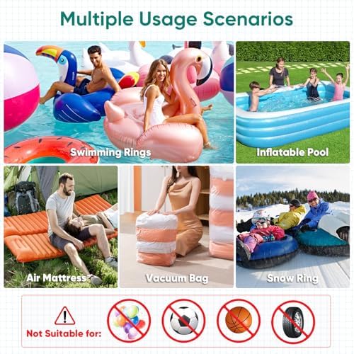 Electric Air Pump with 4 Nozzles for Inflatable Pools and Mattresses