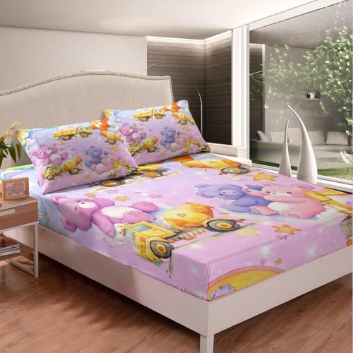 Castle Fairy Cartoon Car Kids Fitted Sheet Set