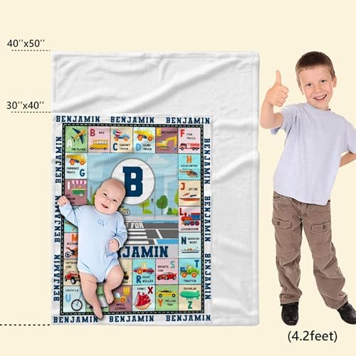 ZHONGKUI Custom Alphabet Name Blanket for Baby