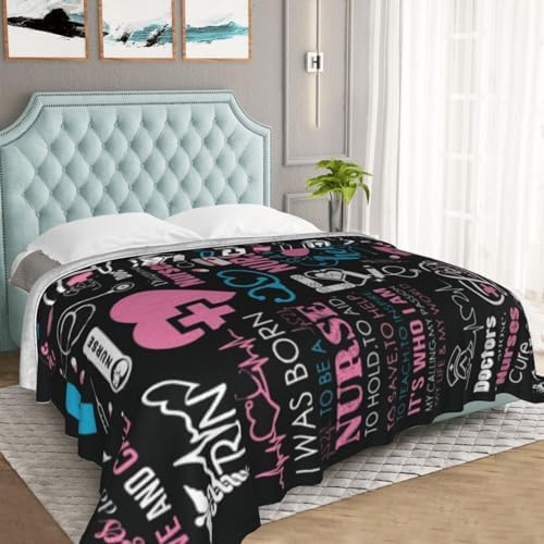 Funny Nurse Gifts for Women Super Soft Flannel Blanket