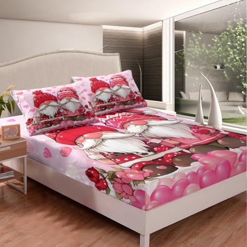 Castle Fairy Valentines Day Fitted Sheet Set Twin Size